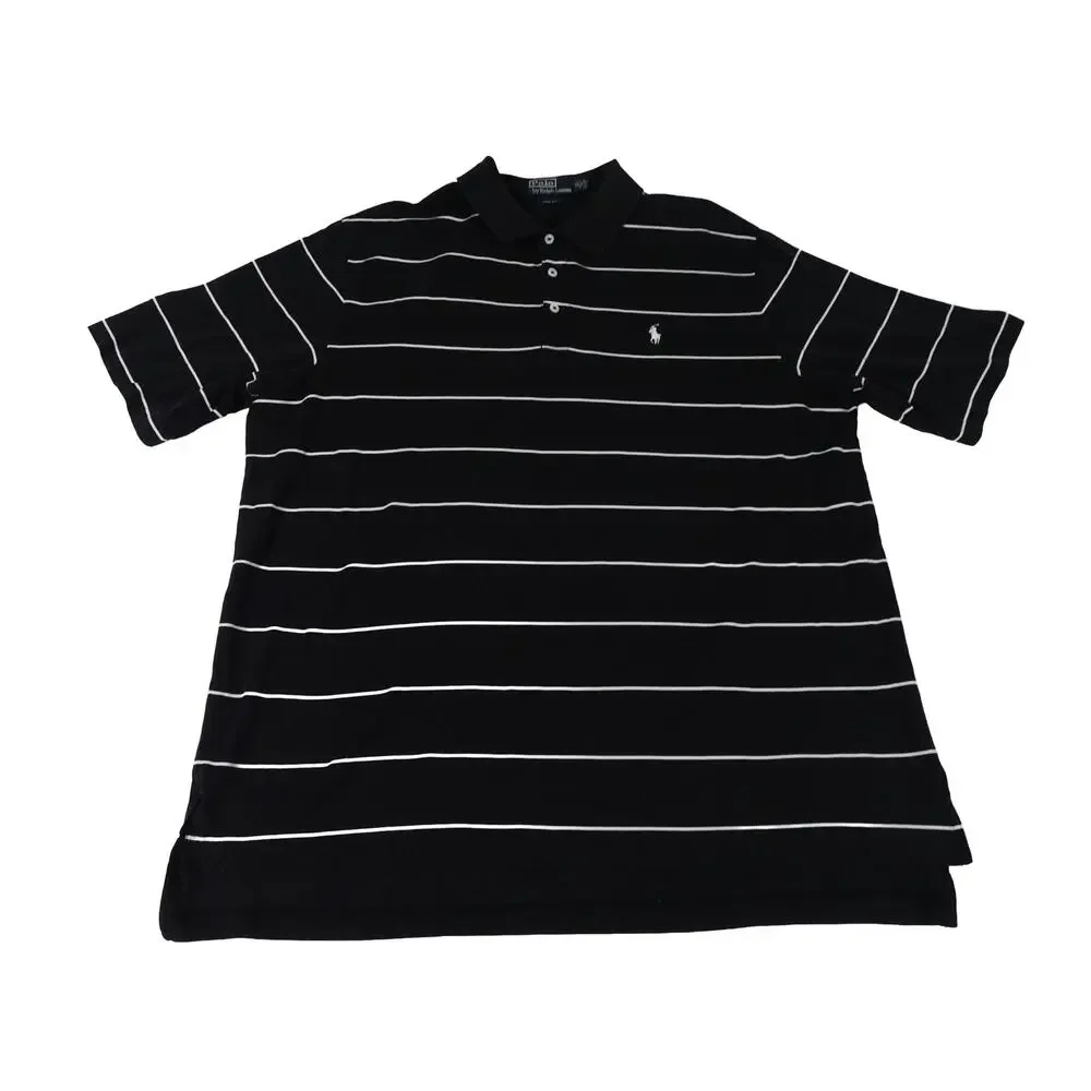 Ralph Lauren Vintage PIMA Cotton Striped Polo Golf Fit Men's XL